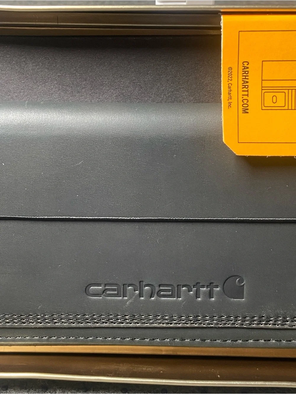 Carhartt Leather Triple-Stitched Rodeo Wallet Black WW0214 6 Card Pocket NWT